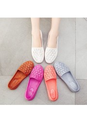 Summer waterproof hollow-out breathable low-cut sandals nursing shoes women's hole shoes mother shoes beach shoes white sandals