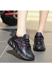 Women's Vulcanized Shoes Lace Up Ladies Platform Casual Comfortable Shoes Women Chunky Sneakers Spring Female Footwear New Fashion