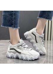 Rimocy Thick Bottom Women Sneakers Fashion 2021 Autumn Chunky Platform Casual Shoes Woman Comfortable Non-slip Vulcanize Shoes