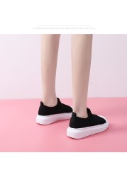 Online celebrity platform lazy casual shoes 2021 autumn new platform low canvas high heel shoes for women