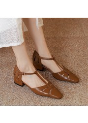 JOVONO New Women Sandals Summer Shoes Low Heel Buckle Genuine Leather Shoes Fashion Holiday Women Shoes Size 34-39