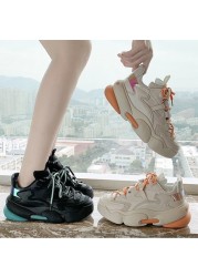 Alibaba female shoes 2021 new color matching casual sneakers thick bottom trendy fashion student shoes female Korean version