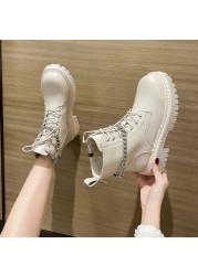 2022 New Woman Ankle Boots Flat Heel Shoes Women Lace Up Winter Autumn Daily Boots Short Boots Woman Shoes