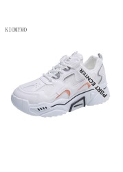 2021 new spring and autumn breathable mesh student women's shoes increase casual sports shoes Korean running women's shoes