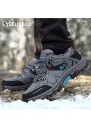 Men Winter Snow Boots Waterproof Leather Sneakers Super Warm Men Platform Boots Outdoor Male Hiking Boots Work Shoes Plus Size