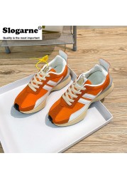 2022 New Women's Spring Leisure Sneakers Students Running Shoes Platform Girl Vulcanize Shoes Mixed Color Casual Sneakers