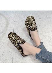 Fashion shoes women sequins metal chain slippers outdoor platform golden sandals 2022 new casual slip on lazy 43 size women shoes