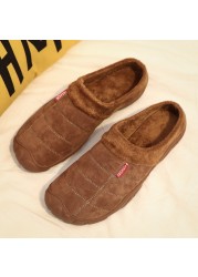 ZYYZYM-Men's Plush Slippers, Fall/Winter, Warm, Fashionable, Lightweight, Indoor, Semi-trailer, Cotton, Large 39-46 EUR