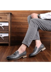 Men's Leather Shoes Wedding Party Shoes Large Size Flat Oxford Office Shoes For Men