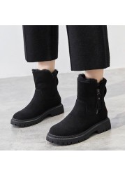 snow boots women winter 2021 new plus velvet shoes woman warm boots thick furry black cotton shoes women boots botas de mujer