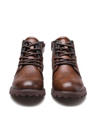 ZYYZYM - Vintage Style Men's Leather Shoes Fashion Casual Zipper Leather Shoes For Spring Autumn