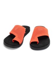 women slippers summer 2021 elastic fly weave breathable platform slippers women closed toe flat sandals orthopedic women