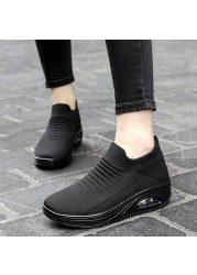 Ladies Women Air Cushion Shoes Lazy Shock Absorbing Shoes Lightweight Outdoor Casual Shoes