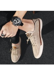 2021 Hot Sale Men Shoes Fashion Genuine Leather Outdoor Boots Breathable Non-slip Autumn Boots Lace Up Comfortable Casual Shoes