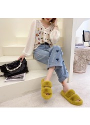 Home Slippers Women Winter Slippers Female Plus Size 42 Flat Bottom Indoor Keep Warm Flip Flop Spring And Autumn Women's Shoes