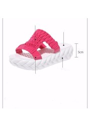 Summer outdoor wear slippers fashion thick bottom height versatile leisure beach sandals foot massage