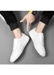 Spring new white shoes men's shoes tide wild men's Korean casual shoes genuine white formal shoes lace up student sneakers