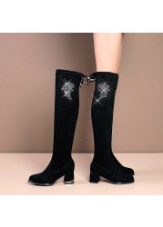 Black High Boots Plus Size Stretch Women's Boots Over-the-Knee Boots Platform Boots Over Boots Black Knee Boots 2021