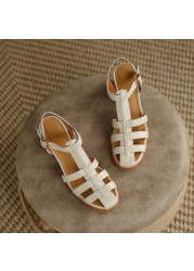 Newest Thick Heels Gladiator Sandals Women Spring Summer Rome Style Casual Party Pumps Genuine Leather Shoes Woman 2022