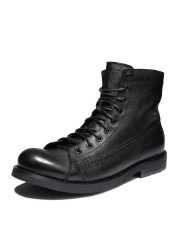 Men Boots Retro Style Ankle Boots PU Lace-up High Quality Casual Shoes Mens Shoes Wear-resistant Shoes For Men Motorcycle Boots