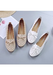 2022 Spring New Summer White Sneakers Women Mesh Flat Shoes Nurse Flats Shoes Casual Ballet Shoes Women 40