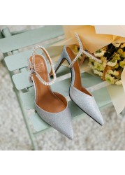 Cool Sept Women's Sandals Size 34-41 Genuine Leather Buckle Strap Sexy Thin High Heel Summer Sandals Women Crystal Party Shoes