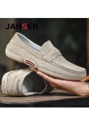 Summer Men Casual Shoes Luxury Brand Genuine Leather Men Loafers Moccasins Breathable Slip On Italian Style Driving Shoes