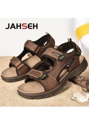 Lightweight Summer Genuine Leather Sandals Fashion Mens Luxury Casual Shoes Designer Beach Sandals Outdoor Shoes Chaussure Homme