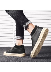 Men's Casual Leather Sneakers Thick Sole Warm Daily Shoes 2019 New Autumn/Winter Collection