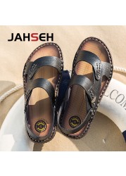 Soft Men Sandals Men's Summer New Casual Beach Shoes Leather Fashion Breathable Sandals Men Roman Style Walking Shoes Outdoor