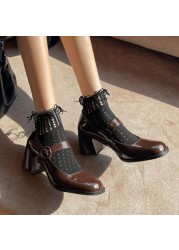 Tuyoki 2022 Genuine Leather 34-42 Women Shoes Spring Fashion High Heels Women Party Office Office Ladies Daily Shoes