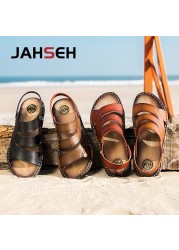 2022 new men sandals split leather men summer shoes new man casual comfortable outdoor sandals men walking shoes slippers