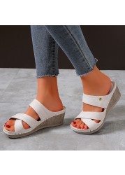 Rimocy Platform Wedges Slippers Women 2022 Summer Open Toe Beach Sandals Woman Plus Size 42 Non-slip Thick Bottom Slides Mujer