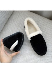 Women 2021 autumn winter new snow boots slip on fur warm soft flat plush add velvet to ladies tendon casual comfortable shoes