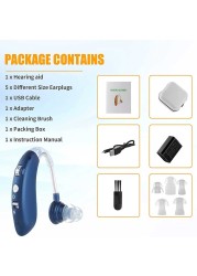 Bluetooth Hearing Aid Deaf Speaker Audio USB Hearing Aid Elderly Deaf Small Rechargeable Tone Adjustable Call