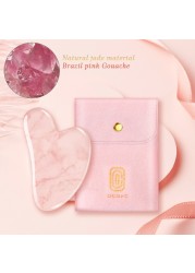 Gua Sha Facial Massager Skin Care Pink Quartz Gouache Scraper With Bag Slimming Beauty Spa Massage Natural Stone Jade