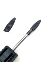 HYTOOS 1pc Tungsten Carbide Nail Drill Bit 3/32" Manicure Cutters Black Titanium Burr Nail Drill Accessories Nail Grinding Tools