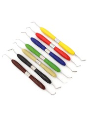 7pcs Dental Resin Filler Aesthetic Restoration Kit Fit For LM Resin Knife Plastic Dresser With Silicone Handle