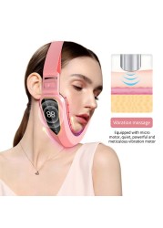 LED Photon Face Massager Vibration Slimming Face Massager Double V Shape Chin Face Lift Cheek Tightening Machine