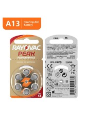 Hearing Aid Batteries 60pcs/10cards RAYOVAC Peak 1.45V 13A A13 13 P13 PR48 Zinc Air Battery for BTE CIC Rick OE Hearing Aids