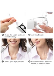 Dental Oral Irrigator Dental Water Flosser 3 Modes Dental Water Jet Cleaner 300ml Large Water Tank 5 Nozzles Oral Hygiene Cleaning Machine