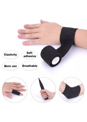 5/10/15/20 Black Tattoo Fist Bandage Cover Wraps Nonwoven Tapes Waterproof Self Adhesive Finger Protection Tattoo Accessories