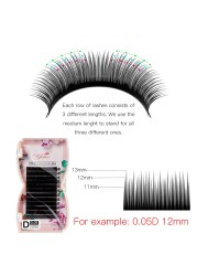 YELEX Easy Van Lashes Bloom Individual Eyelash Extension Faux Mink Lashes Soft Natural Lash Extension Volume Rosso Auto Fans