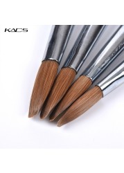 1pc Kolinsky Sable Acrylic Brush UV Gel Carving Brush Pen Liquid Powder DIY Nail Drawing Flat Round Red Wood Nail Art Brush