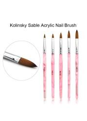 Acrylic Nail Brush Kolinsky Sable UV Nail Gel Crystal Nail Brush Painting Drawing Carving Dotting Pen DIY Nail Design Brushes