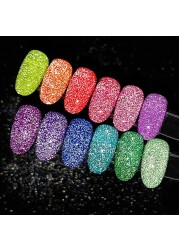 UR Sugar Fluorescent Reflective Gel Holographic Gel Nail Polish Shine Neon Glitter Semi Permanent Soak Off UV LED Nail Gel