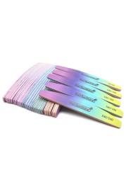 10pcs/lot Strong Thick Half Moon Nail Files Rainbow Emery Nail Sanding Files Blocks Grinding Polishing Manicure Care Tools