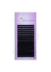 Song Lashes Eyelash Extensions For Salon Professional Nature And Tip Thin Soft Pure Black Easy To Pick Up