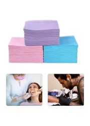 125pcs Disposable Waterproof Medical Paper Dental Hygiene Bib Napkin Wood Pulp Paper Dental Cleaning Paper