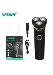 VGr New Magnetic Suction Three Head Shaver Shaver For Men Rechargeable Beard Trimmer V-319 Electric Hair Trimmer Clipper Machines